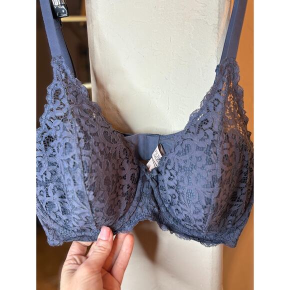 Body By Victoria Secret Bra 36DD Lined Demi Blue Lace Multiway Coquette Push Up - Picture 5 of 7